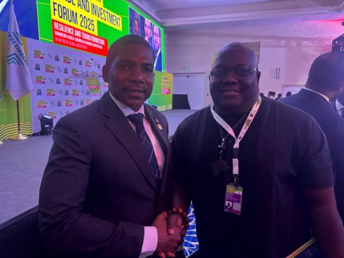 Amb Tochil with The Hon. Dr. Terrance Drew Prime Minister. The Federation of Saint Kitts and Nevis