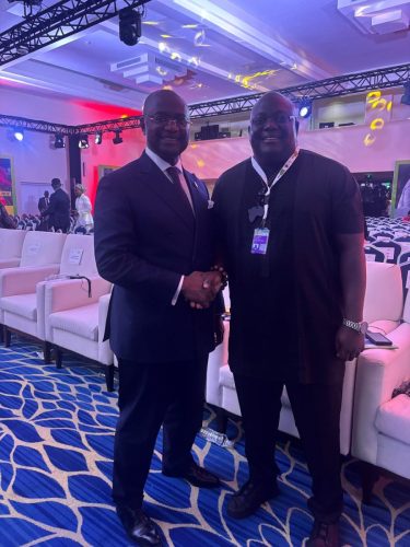 Amb. Tochil with Dr George Elombi new President and chairman of the Board of Directors for the African Export-Import Bank -Afreximbank