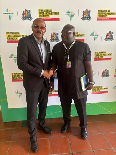 Amb. Tochil with Honorable Gatson A. Brown, Prime Minister, Antigua and Barbuda